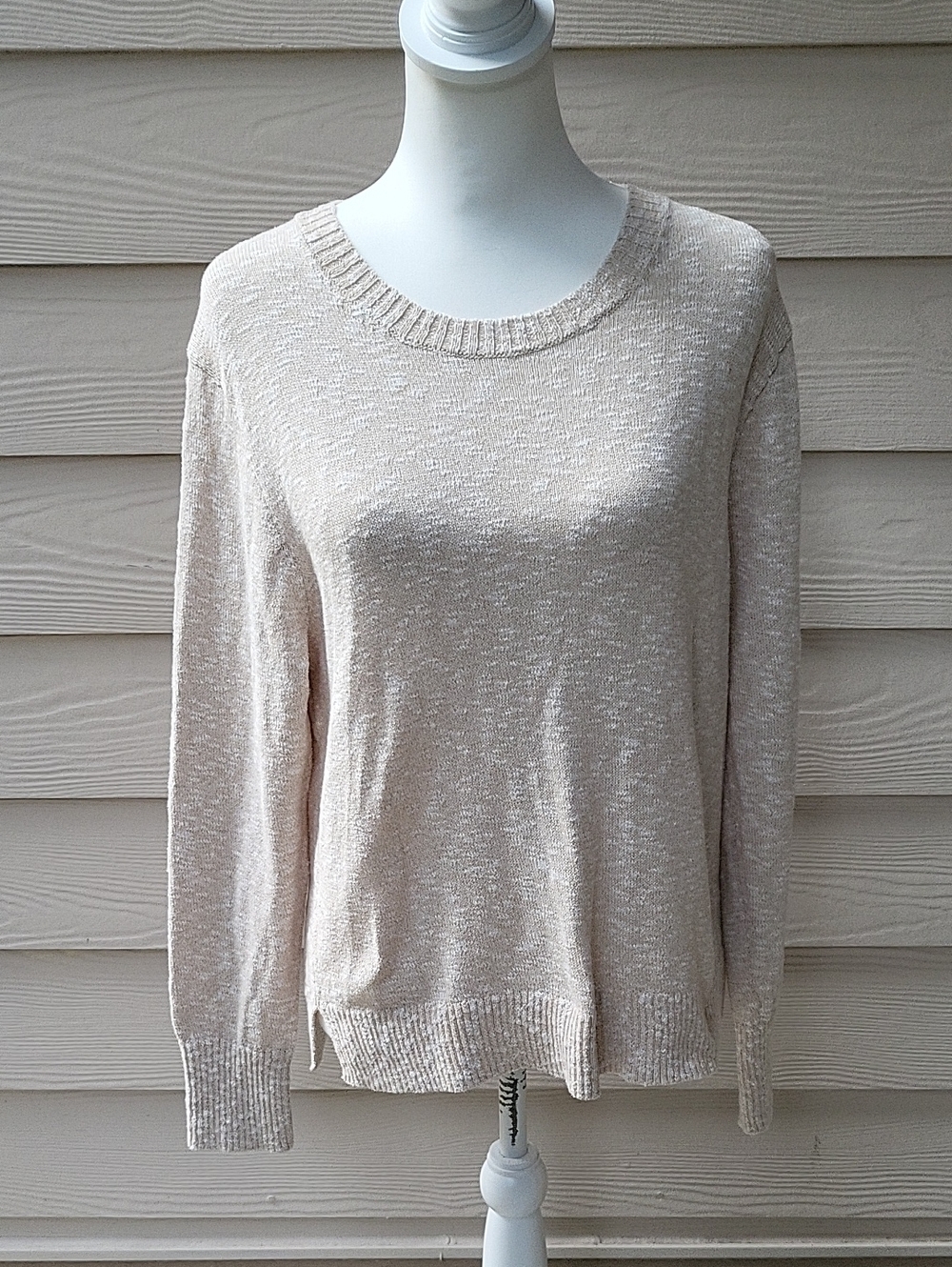 J.Crew Teddie Sweater Cream Marled Crewneck Women's Medium